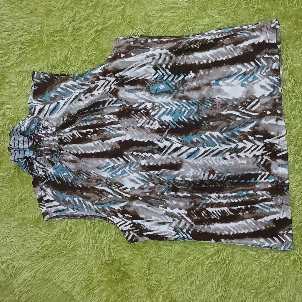 Serenade Xl women's sleeveless Mock High‎ Neck Multicolor Stretch blend blouse